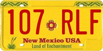 NM license plate 107RLF