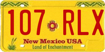 NM license plate 107RLX