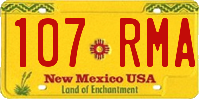 NM license plate 107RMA