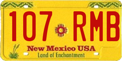NM license plate 107RMB