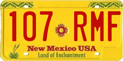 NM license plate 107RMF