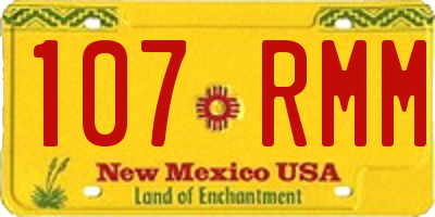 NM license plate 107RMM