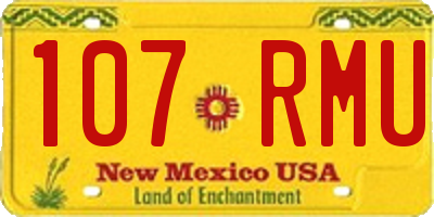 NM license plate 107RMU