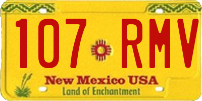 NM license plate 107RMV