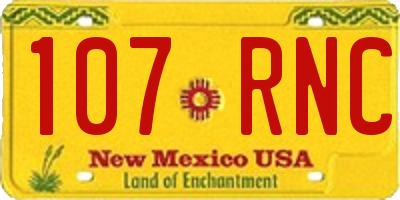 NM license plate 107RNC