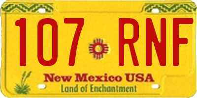 NM license plate 107RNF