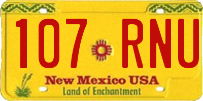 NM license plate 107RNU
