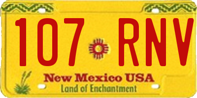 NM license plate 107RNV