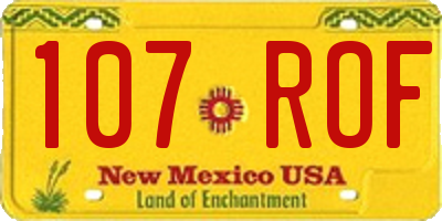 NM license plate 107ROF