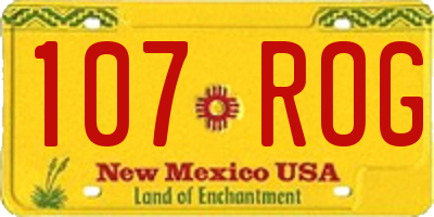 NM license plate 107ROG