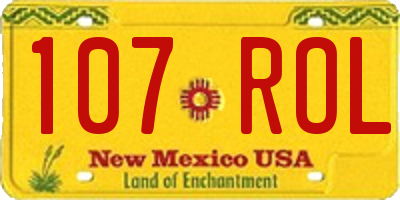 NM license plate 107ROL