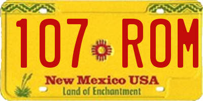 NM license plate 107ROM