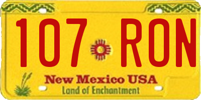 NM license plate 107RON