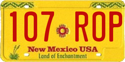 NM license plate 107ROP