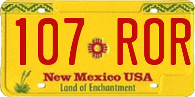 NM license plate 107ROR