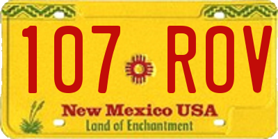 NM license plate 107ROV