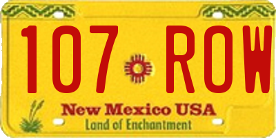 NM license plate 107ROW