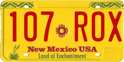 NM license plate 107ROX
