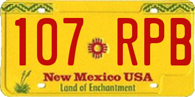 NM license plate 107RPB