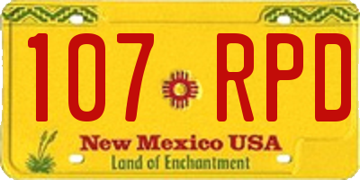 NM license plate 107RPD