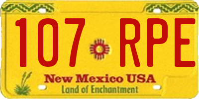 NM license plate 107RPE