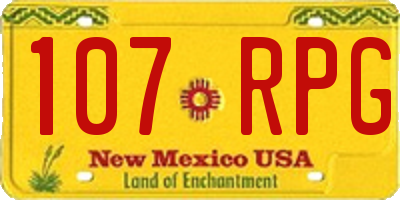 NM license plate 107RPG
