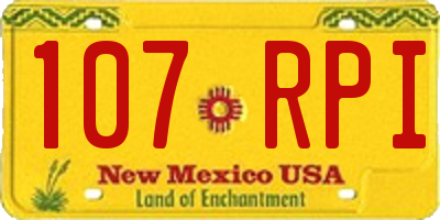 NM license plate 107RPI
