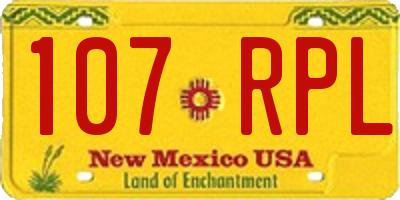 NM license plate 107RPL