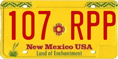 NM license plate 107RPP