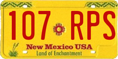 NM license plate 107RPS