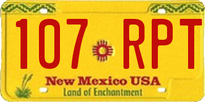 NM license plate 107RPT