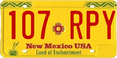 NM license plate 107RPY