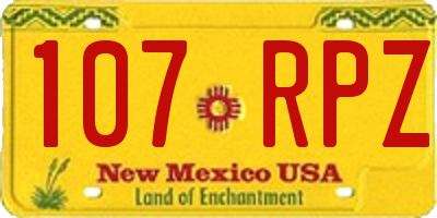 NM license plate 107RPZ
