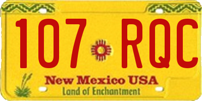 NM license plate 107RQC