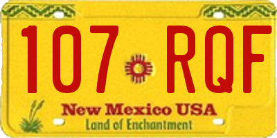 NM license plate 107RQF