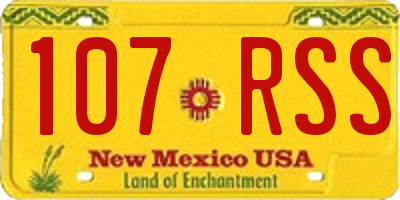 NM license plate 107RSS