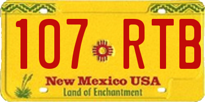 NM license plate 107RTB