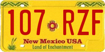 NM license plate 107RZF