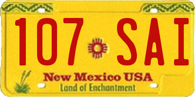 NM license plate 107SAI