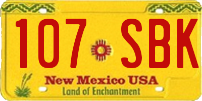 NM license plate 107SBK