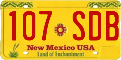 NM license plate 107SDB
