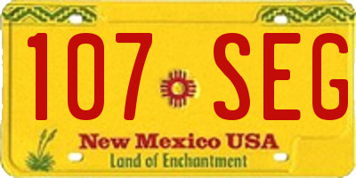 NM license plate 107SEG