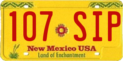 NM license plate 107SIP