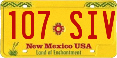 NM license plate 107SIV