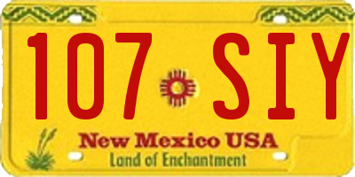 NM license plate 107SIY