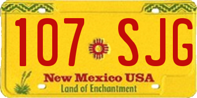 NM license plate 107SJG