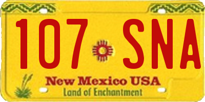 NM license plate 107SNA