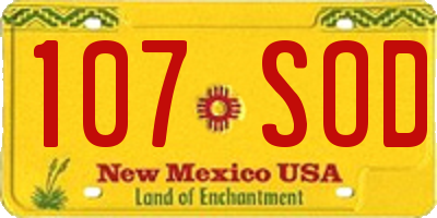 NM license plate 107SOD