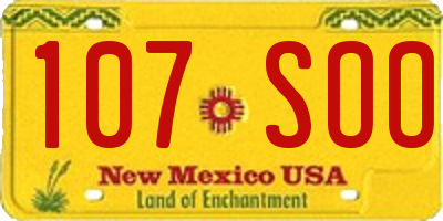 NM license plate 107SOO