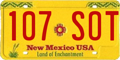 NM license plate 107SOT